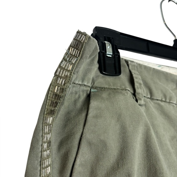 VTG 90s Y2K American Eagle Beaded Distressed Green Capri Pant Size 4 - Picture 8 of 12